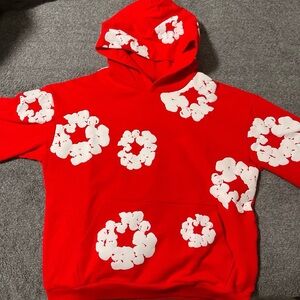 Red and White Men's Hoodie